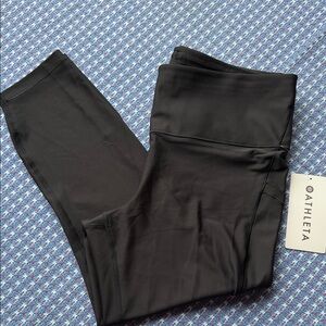 Athleta NWT Black Interval Stash 7/8 tights sz XL